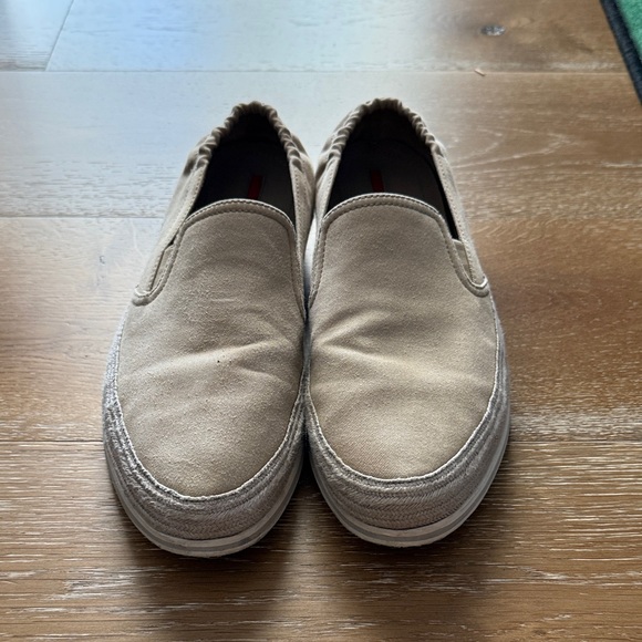 Prada Men's Slip-On Canvas Shoes - Beige - Picture 1 of 3